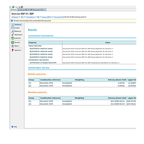 PLA 3.0 Basic Bioassay Protocol Dashboard with Results