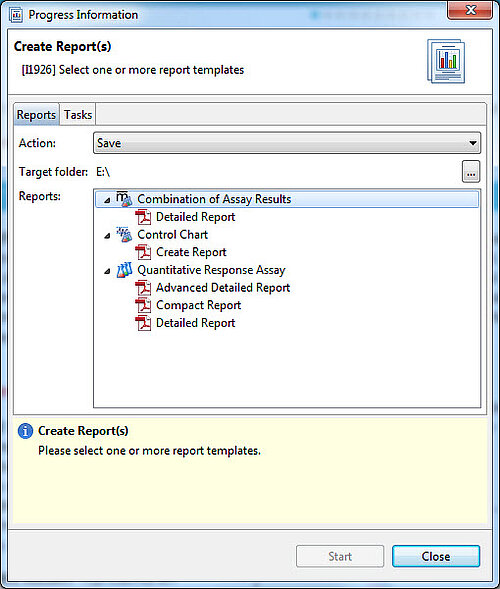 Reporting dialog in PLA 3.0